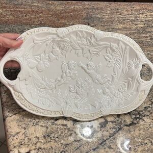 Lenox vintage butler’s Pantry cherub angels White oval serving Tray platter